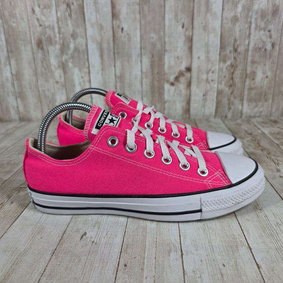 Converse All Star Low Top Sneakers Hot Pink Canvas Shoes Women's - Picture 1 of 7